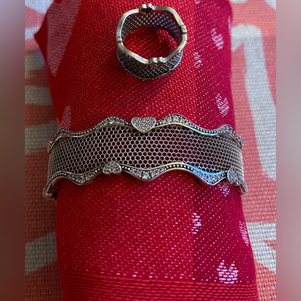 Authentic - Pandora Mesh Bracelet and Ring